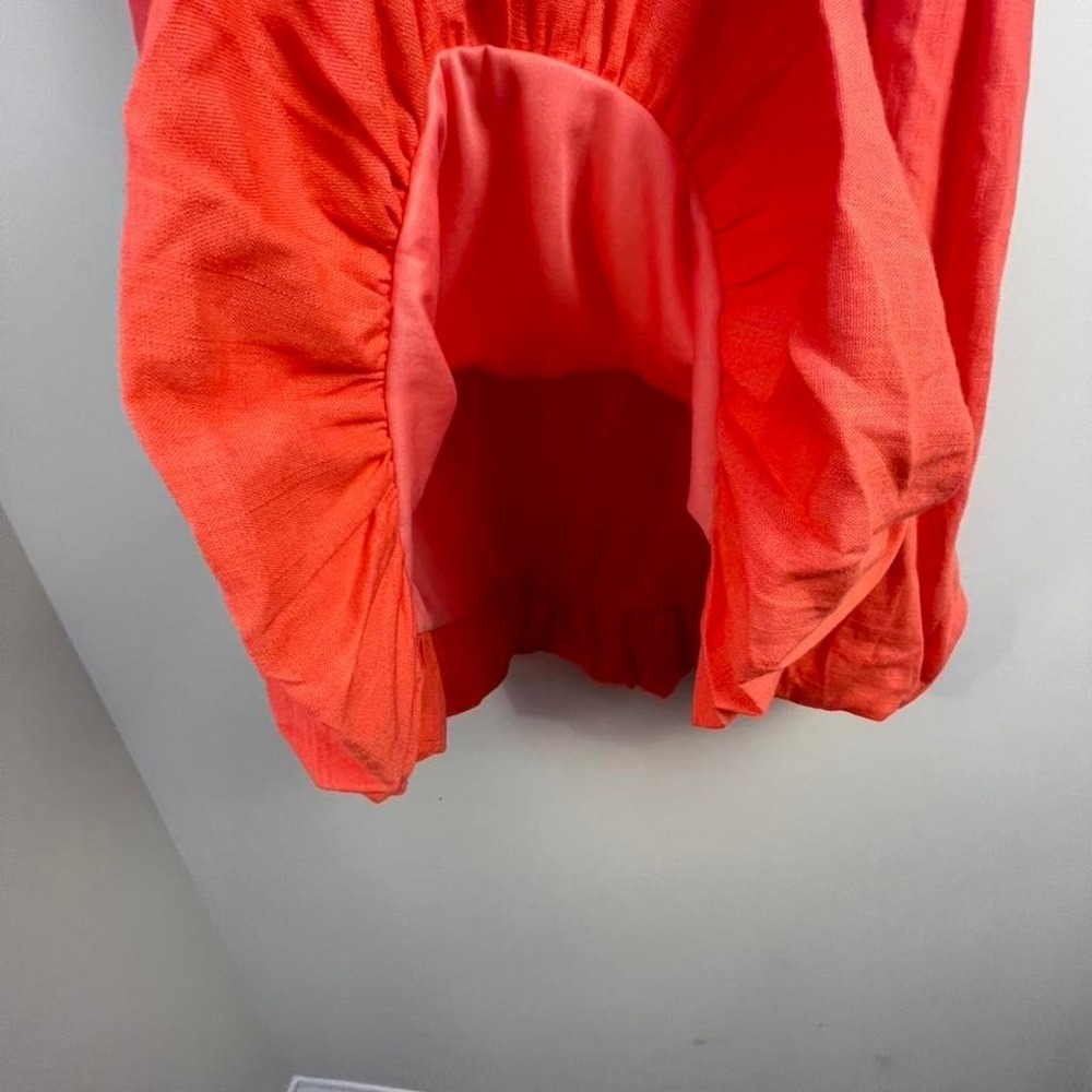 UMGEE USA Coral bubble linen dress with drop waist and lining. Small. NWT - Picture 6 of 6